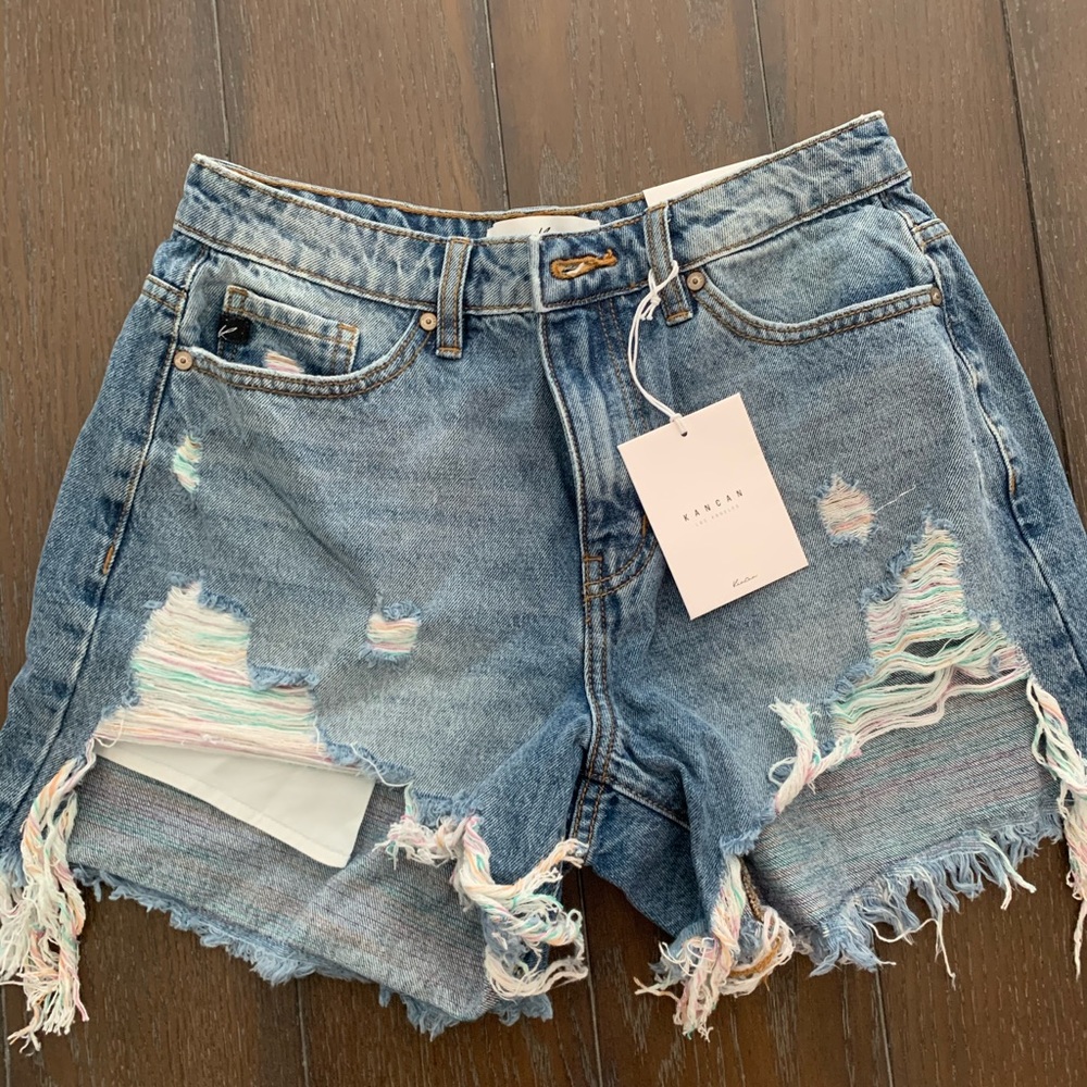 Kancan distressed denim shorts